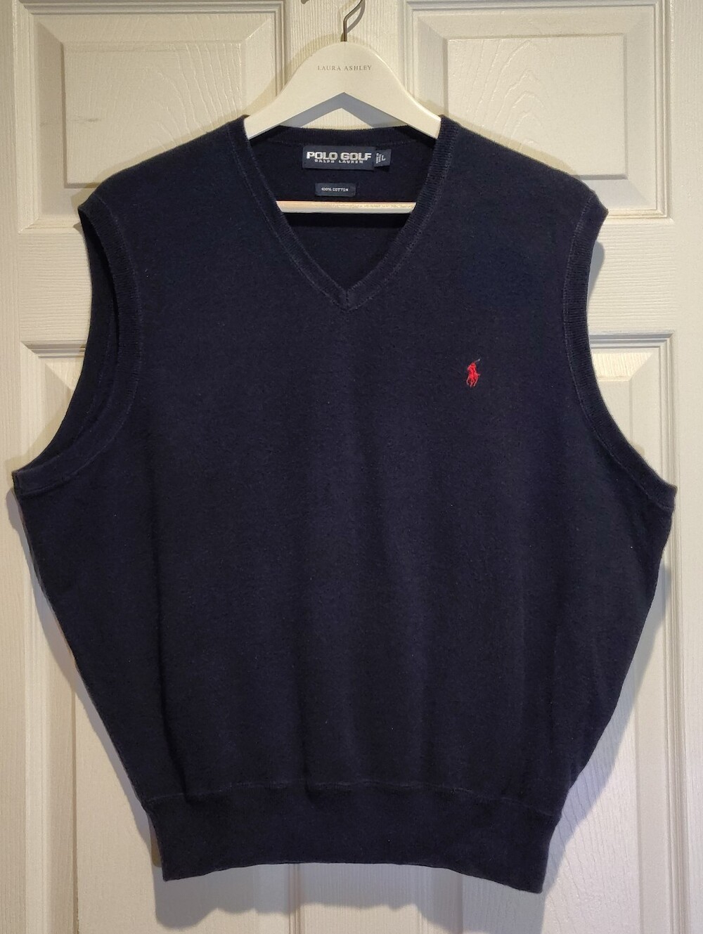 Vintage Polo Golf Ralph Lauren Sweater Vest Men Large Navy Blue Sleeveless